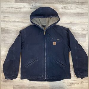 CARHARTT Sierra Sherpa J141 Lined Hooded Workwear Canvas Duck Jacket Men’s XL